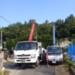 施工中（1）
大谷市から石の運搬