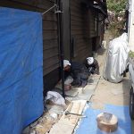 施工中（14）玄関ポーチ石貼り