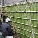 施工中（5）しゅろ縄の結び