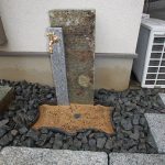 施工後（8）大谷石と御影石のオリジナル立水栓