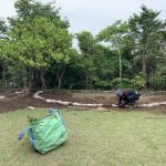 施工中（7）植栽スぺース石組