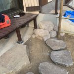 施工中（4）石の階段