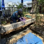 施工中（5）　石材据付け